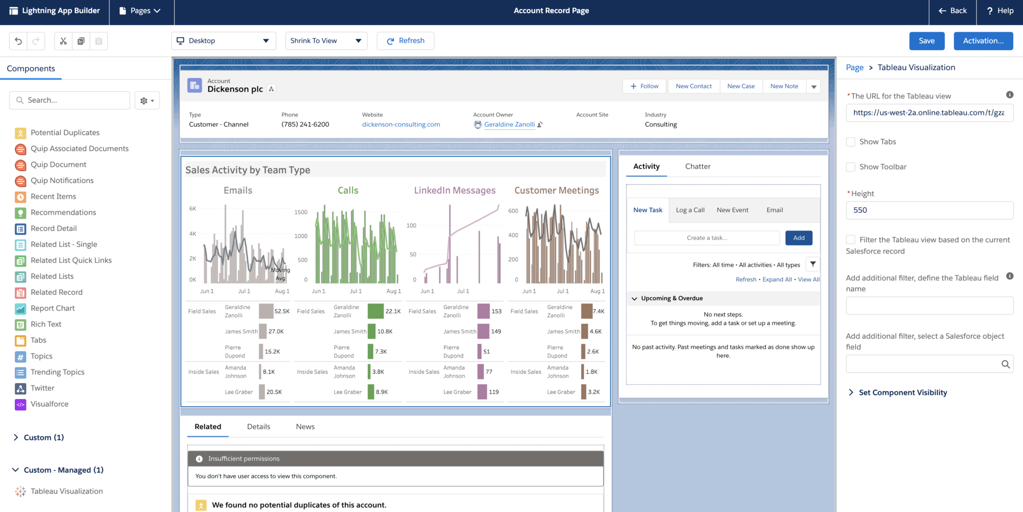 Tableau Viz Lightning Web Component